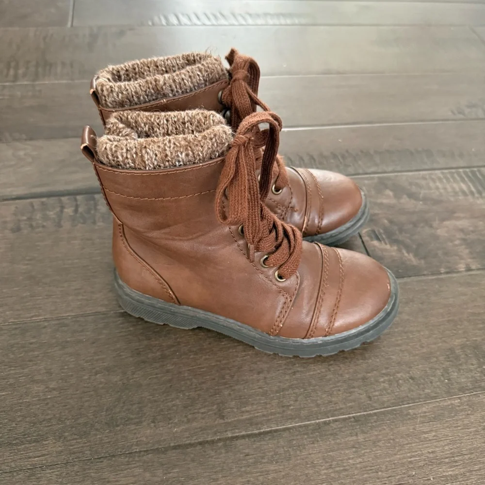 Cupcake Couture Boots Lace up Brown Hiking Winter 12 Girls Kids